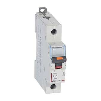 Disjoncteur DX³ 25kA arrivée haute/départ bas vis 1P 6A -courbe C - 1 mod|Legrand-LEG409753