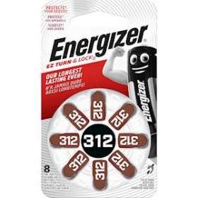 Pile auditive Zinc air 312 x 8 performante pour appareils auditifs|Energizer france-RSN425741