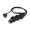 Bloc multiprises - 3 prises x (2 P + T) - 3 x 1mm² - 16A - 3680W - noir - 1m80|Erard-EAD728312
