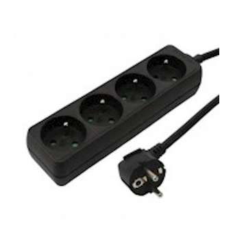 Bloc multiprises - 4 prises x (2 P + T) - 3 x 1mm² - 16A - 3680W - noir - 4m|Erard-EAD728343