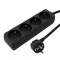 Bloc multiprises - 4 prises x (2 P + T) - 3 x 1mm² - 16A - 3680W - noir - 4m|Erard-EAD728343