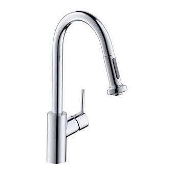 Mitigeur cuisine 220, install. devant fenêtre, douchette extract 2 jets, chromé|Hansgrohe-HA314877000