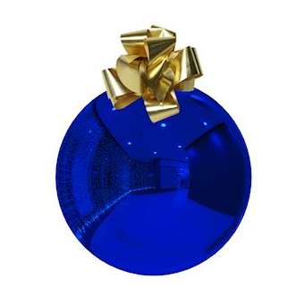 AUTHENTIQUE-Boule thermoformée Ø40cm bleu brillant + n ud|Festilight-FEH93068