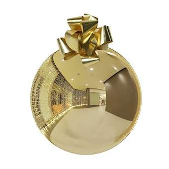 AUTHENTIQUE-Boule thermoformée Ø40cm or brillant + n ud|Festilight-FEH93066