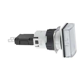 Harmony XB6 - voyant rect. - D16mm - IP65 - DEL intégrée - 24V - cosses - blanc|Schneider Electric-SCHXB6DV1BB