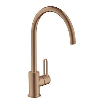 Mitigeur cuisine rouge doré brossé|Hansgrohe-HA338830310