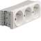 Systo prise de courant triple spécial goulotte 2P+T 16A 250V 6 modules Blanc|Hager-HAGWS123