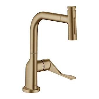 Mitigeur cuisine avec douchette bronze brossé|Hansgrohe-HA339862140