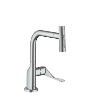 Mitigeur cuisine avec douchette chromé brossé|Hansgrohe-HA339862260