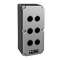Boîte aluminium 92x205x86 6 trous diam.22 avec 1 entrée de câble M25