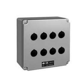 Boîte aluminium 152x152x86 8 trous diam.22 avec 1 entrée de câble M25|Ilme-IL1A2M1515.08