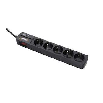S5 Black Line II Parasurtenseur 5 Prises FR|Infosec communication-IN8S5BLACKLINEII