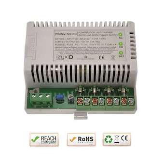 Module alimentation chargeur PSWMV 7M 4 voies 230V AC / 12V DC (13,8V) / 3A|-IZYPSXMV-12034C