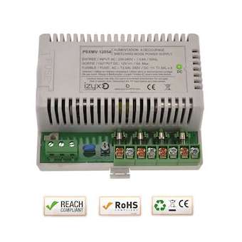 Module alimentation PSWMV 7M 4 voies 230V AC / 12V DC (12-14V) / 5A|-IZYPSXMV-12054
