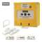 Déclencheur manuel jaune 1 contact Reset façade + capot, 2 clés, scellé|-IZYRCP100Y