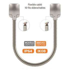 Passage de câble Ap 40 cm 10 bornes débrochables Gaine acier zingué IP64 IK08|-IZYDLXT40