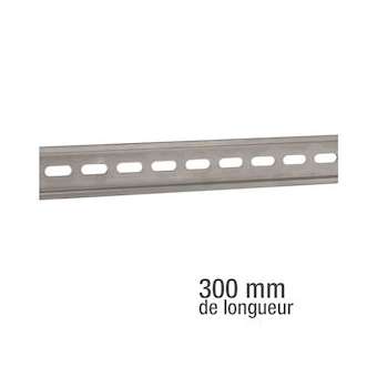 Rail DIN omega en acier 35 x 7,5 mm Longueur 0,3 m Trous oblongs 15 x 6,1 mm|-IZYDRS300