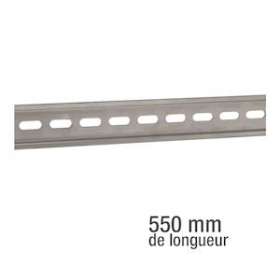 Rail DIN omega en acier 35 x 7,5 mm Longueur 0,55 m Trous oblongs 15 x 6,1 mm|-IZYDRS550