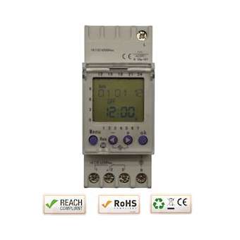 Horloge digitale hebdomataire rail DIN 2M 12V DC 1 Contact inverseur (58 pas)|-IZYDTD121