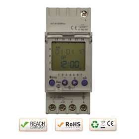 Horloge digitale hebdomataire rail DIN 2M 12V DC 1 Contact inverseur (58 pas)|-IZYDTD121