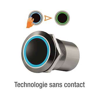Capteur IR diam. 19 mm 12/24V DC Halo bleu/vert et buzzer Relais temporisé|-IZYIRS19B