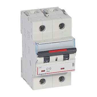 Disjoncteur DX³ 36kA arrivée haute/départ bas vis 2P 10A - courbe C - 3 mod|Legrand-LEG410007