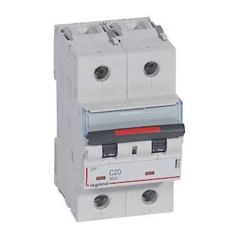 Disjoncteur DX³ 36kA arrivée haute/départ bas vis 2P 20A - courbe C - 3 mod|Legrand-LEG410009