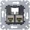 D-Life - prise double RJ45 équipée S-One Cat6 FTP/STP blindé - méca seul|Schneider Electric-SCHMTN4576-0022