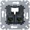 D-Life - prise double RJ45 équipée S-One Cat5 UTP - méca seul|Schneider Electric-SCHMTN4575-0002