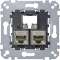 D-Life - prise double RJ45 équipée S-One Cat5 FTP/STP blindé - méca seul|Schneider Electric-SCHMTN4575-0012