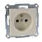 Merten M-Plan - prise 2P+T - NF - borne à vis - sable brillant|Schneider Electric-SCHMTN2600-0344