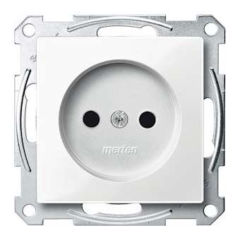Merten M-Plan - prise 2P - NF - borne vis - blanc polaire brillant|Schneider Electric-SCHMTN2000-0319