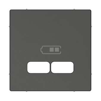 Système M - Enjoliveur pour prise double USB 2.1A - Anthracite mat|Schneider Electric-SCHMTN4367-0414