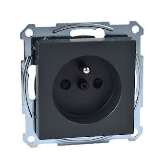 Merten M-Plan - prise 2P+T - NF - borne à vis - anthracite|Schneider Electric-SCHMTN2600-0414