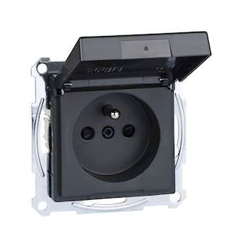 Merten M-Plan - prise 2P+T - NF - IP44 - borne auto - anthracite|Schneider Electric-SCHMTN2514-0414