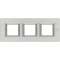 Plaque rectangulaire Axolute Aluminium brossé 2+2+2 modules horizontal - Naturel|Bticino-TICHA4802M3HXC