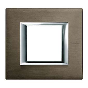 Plaque rectangulaire Axolute Aluminium anodisé 2 modules - Bronze|Bticino-TICHA4802BR