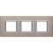 Plaque rectangulaire Axolute Aluminium brossé 2+2+2 modules horizontal - Titane|Bticino-TICHA4802M3HNX