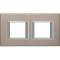 Plaque rectangulaire Axolute Aluminium brossé 2+2 modules horizontal - Titane|Bticino-TICHA4802M2HNX