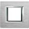 Plaque rectangulaire Axolute Aluminium anodisé 2 modules - Chrome|Bticino-TICHA4802CR