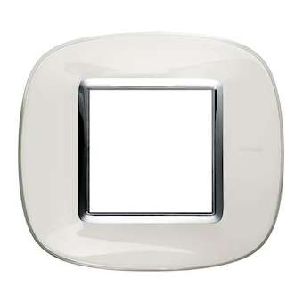 Plaque elliptique Axolute Translucide 2 modules - Blanc|Bticino-TICHB4802DB
