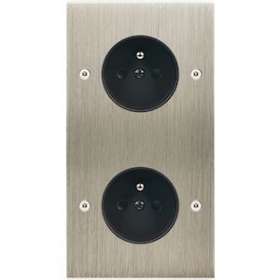 Façade CONFIDENCE LAITON ACIER BROSSE DOUBLE VERTICALE PC PC A VIS|Modelec-MD8280-412