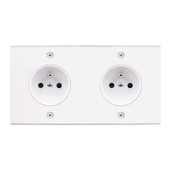 Façade CONFIDENCE LAITON BLANC MAT DOUBLE HORIZONTALE PC PC A VIS|Modelec-MD8260-413