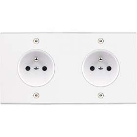 Façade CONFIDENCE LAITON BLANC MAT DOUBLE HORIZONTALE PC PC A VIS|Modelec-MD8260-413