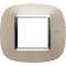 Plaque elliptique Axolute Métal galvanisé 2 modules - Titane|Bticino-TICHB4802TC
