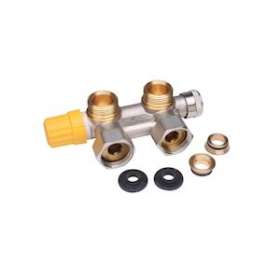 VHS-UN corps equerre 3/4 bitube pour radiateurs universels, entraxe 50, rad 3/4|Danfoss-DFS013G4743