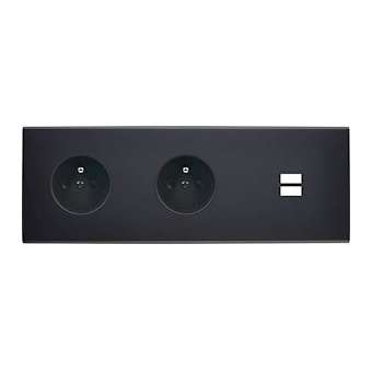 Façade CONFIDENCE LAITON NOIR MAT TRIPLE HORIZONTALE PC PC U1|Modelec-MD8337-408M