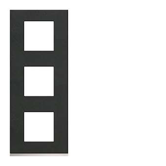 Plaque gallery 3 postes verticale 71mm matiere dark rock|Hager-HAGWXP4443