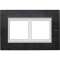 Plaque rectangulaire Axolute 2+2modules horiz - rénovation entraxe 57mm -Ardoise|Bticino-TICHA4832-2RLV