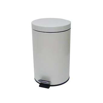 COLLECTEUR à pédale 12L métal blanc|JVD-JVD899434